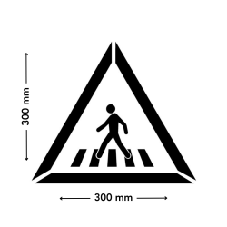 Pochoir attention piétons dimensions 300 x 300 mm