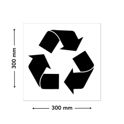 pochoir recyclage dimensions 300 x 300 mm