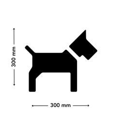pochoir chien dimensions 300 x 300 mm