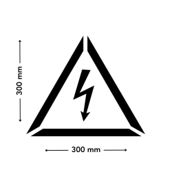 pochoir pvc danger electrique dimensions 300 x 300 mm