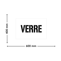 pochoir verre dimensions 600 x 600 mm