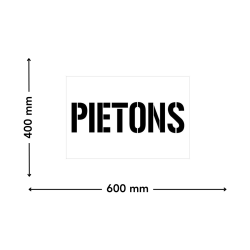 pochoir pietons dimensions 600 x 400 mm