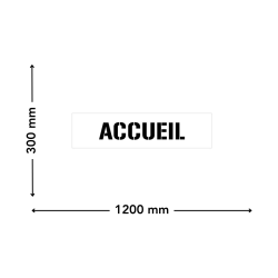 pochoir accueil dimensions 1200 x 300 mm