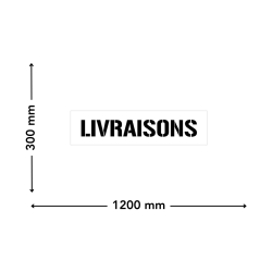 Pochoir livraisons dimensions 1200 x 300 mm