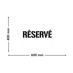 pochoir réservé dimensions 600 x 400 mm