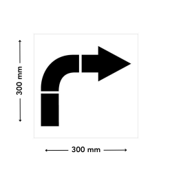 pochoir pvc flèche dimensions 300 x 300 mm