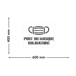 port du masque obligatoire dimensions 600 x 400 mm