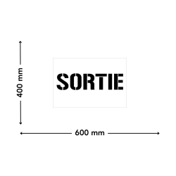 pochoir pvc sortie dimensions 600 x 400 mm