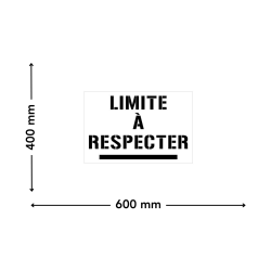 Pochoir limite à respecter dimensions 600 x 400 mm