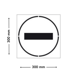 pochoir sens interdit dimensions 300 x 300 mm