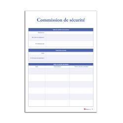 Registre de sécurité incendie pour ERP type U, commission de sécurité