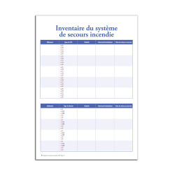 Registre de sécurité incendie pour ERP type U, inventaire système secours incendie