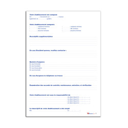 registre de sécurité pour équipement sportifs, composition
