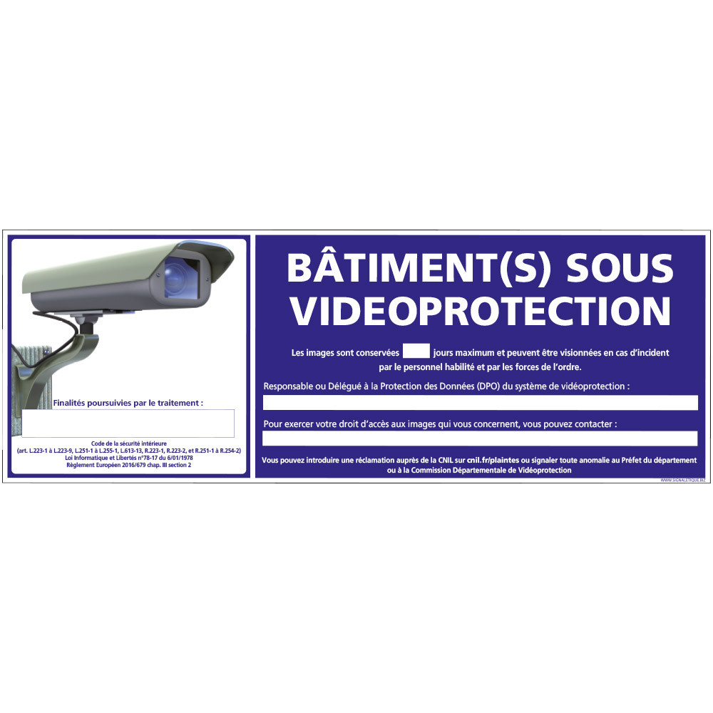 PANNEAU BATIMENT(S) SOUS VIDEOPROTECTION (G0845-LOI-B-NEW) PANNEAU BATIMENT(S) SOUS VIDEOPROTECTION (G0845-LOI-B-NEW)