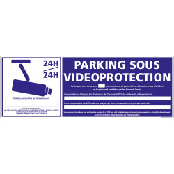 PANNEAU PARKING SOUS VIDEOPROTECTION 24H/24H (G0885-LOI-B-NEW)