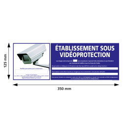affiche établissement sous vidéoprotection 350x125 mm