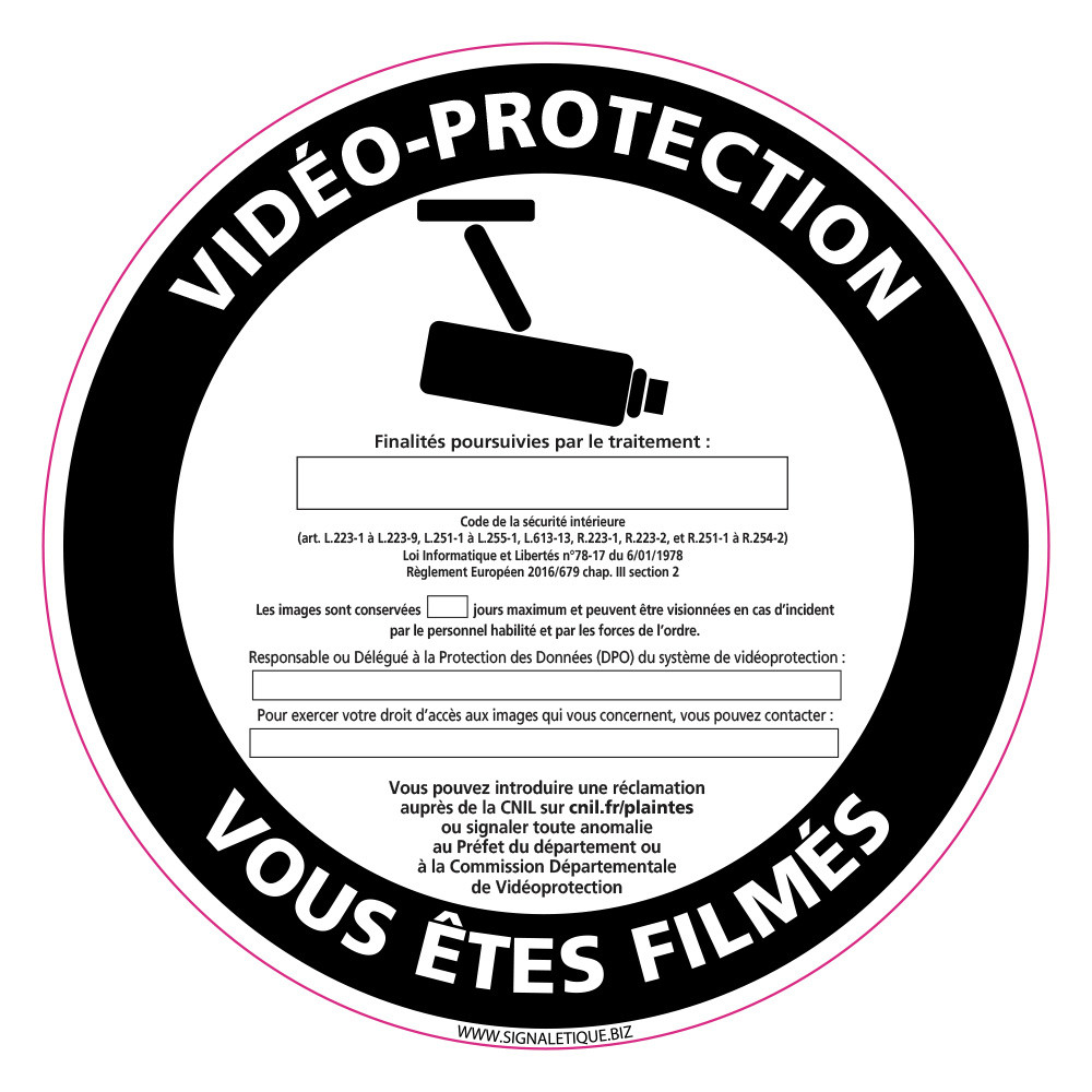 PANNEAU VIDEO-PROTECTION VOUS ETES FILMES (G1210) PANNEAU VIDEO-PROTECTION VOUS ETES FILMES (G1210)