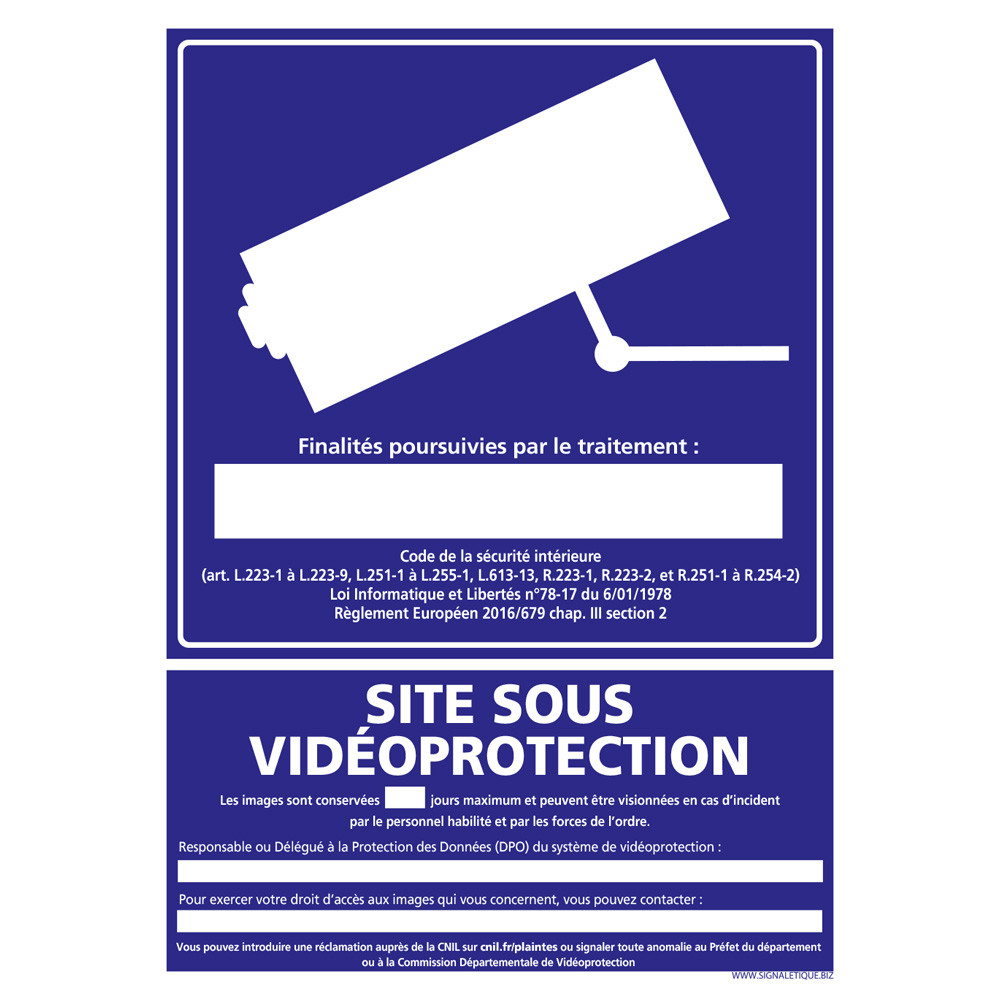 PANNEAU SITE SOUS VIDEO PROTECTION (G1217)