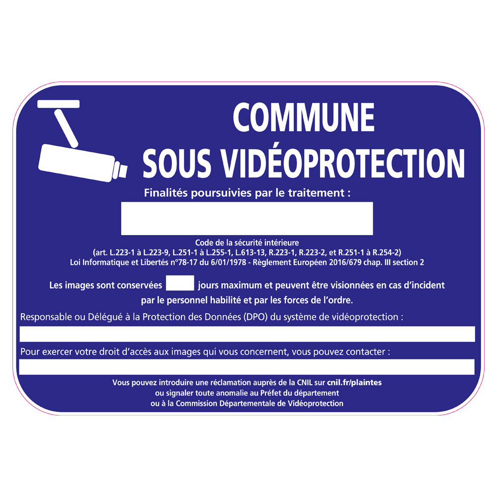 Panneau commune sous video protection (VPV004) Bretagne Classe 1 Panneau commune sous video protection (VPV004) Bretagne Classe 1