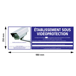 panneau établissement sous vidéoprotection 980x350 mm
