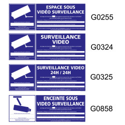 Panneau SURVEILLANCE VIDEO (espace, 24h/24, enceinte)