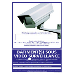 panneau bâtiment sous vidéo surveillance