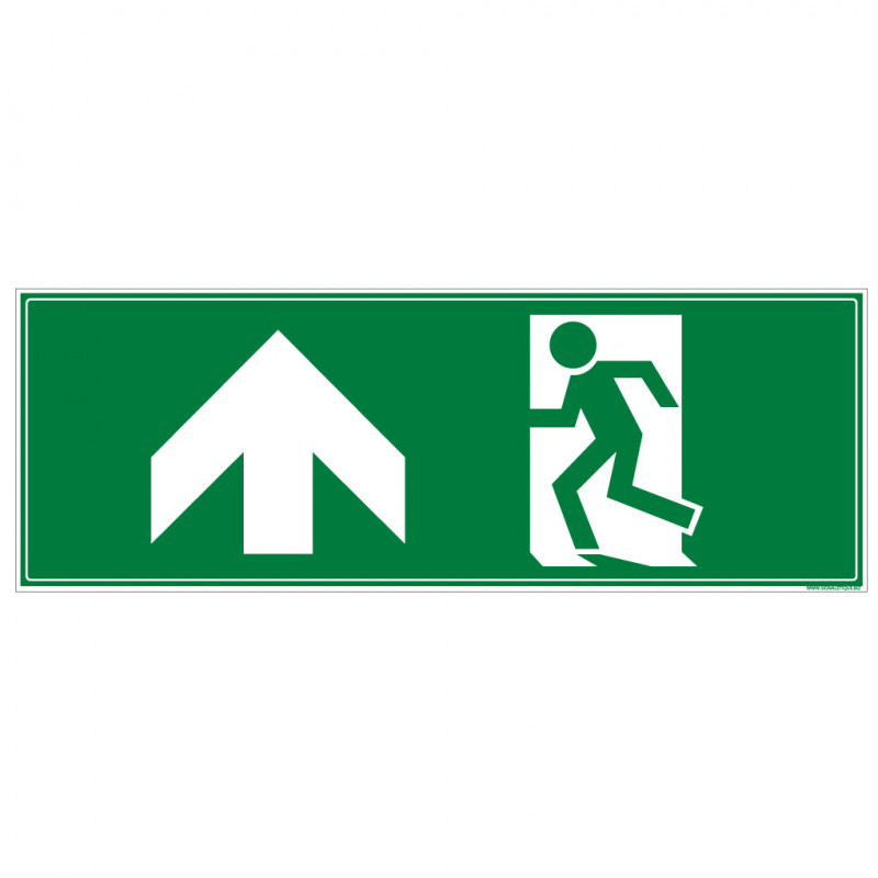 Panneau SENS SORTIE DE SECOURS (HAUT) (B0273H) Panneau SENS SORTIE DE SECOURS (HAUT) (B0273H)