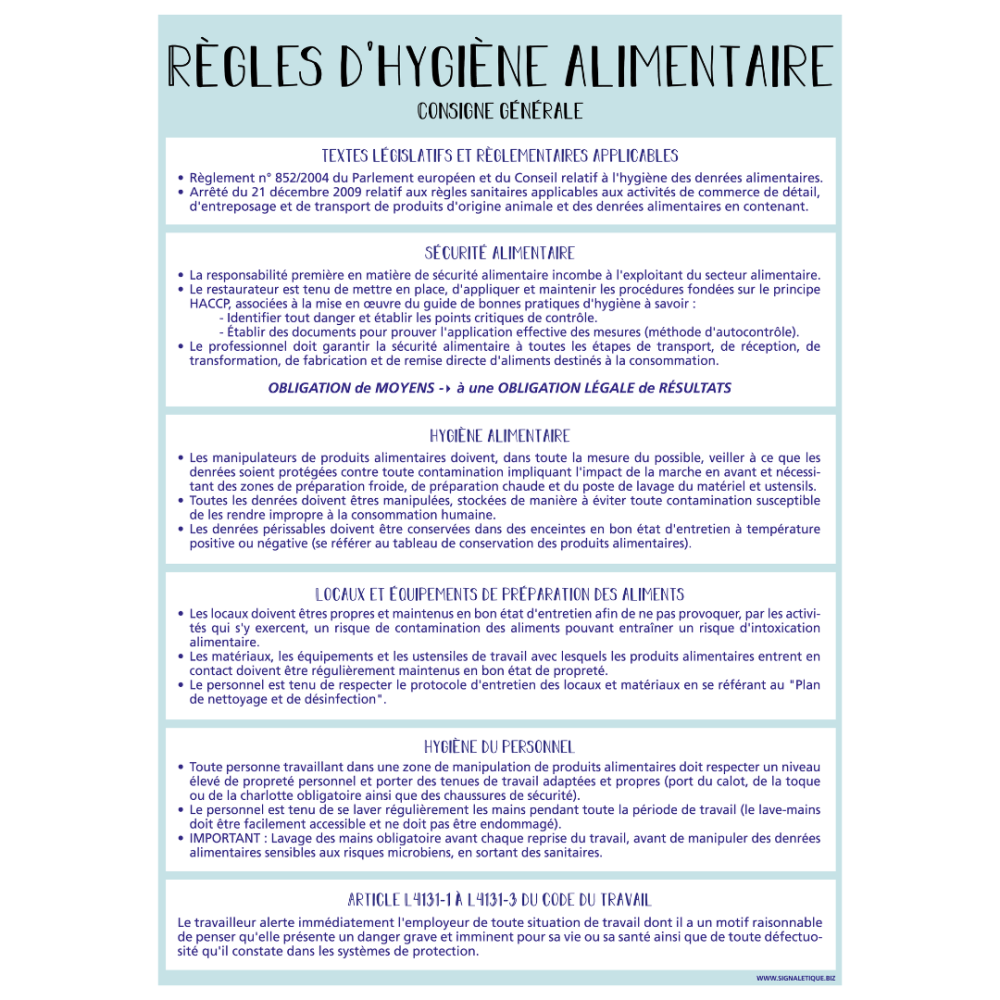 Règles d'hygiène alimentaire Règles d'hygiène alimentaire