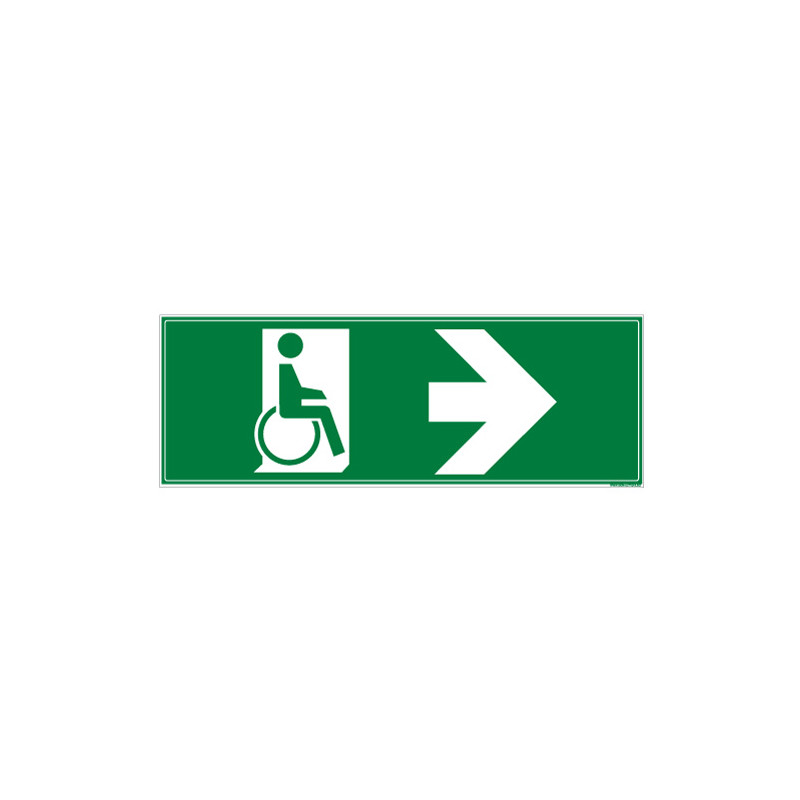 PANNEAU SENS SORTIE DE SECOURS HANDICAPES (DROITE) (B0279) PANNEAU SENS SORTIE DE SECOURS HANDICAPES (DROITE) (B0279)