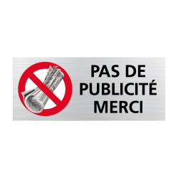 Plaque de boîte aux lettres - STOP pas de publicité merci (WUV0006)