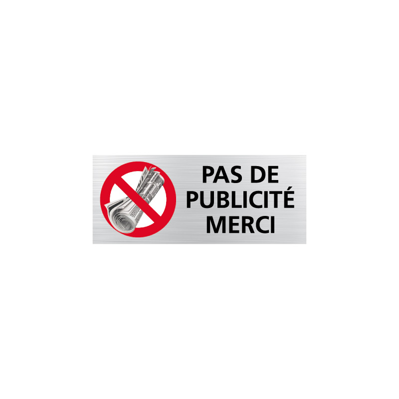 Plaque de boîte aux lettres - STOP pas de publicité merci (WUV0006)