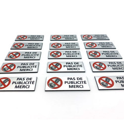 Lot de 2 Autocollants Pas de Publicité Sauvons la Planète Merci. Adhésif Stop  Pub pour boîte aux lettres. Étiquette stop pub adhésive - 100 x 70 mm