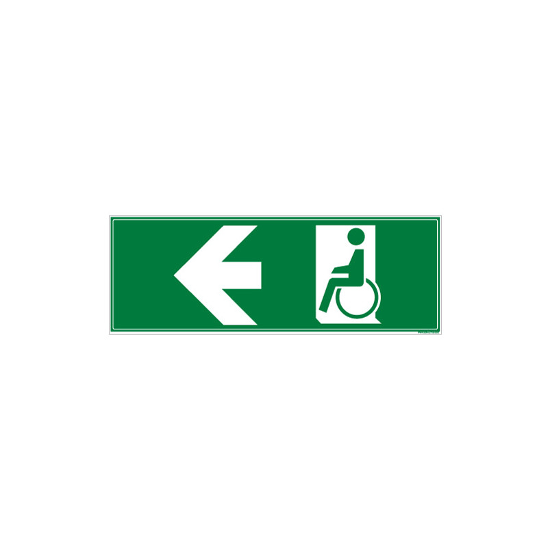PANNEAU SENS SORTIE DE SECOURS HANDICAPES (GAUCHE) (B0280) PANNEAU SENS SORTIE DE SECOURS HANDICAPES (GAUCHE) (B0280)