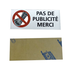 Plaque de boîte aux lettres - STOP pas de publicité merci (WUV0006)