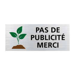 Plaque de boîte lettre Pas de publicité merci (WUV0007)