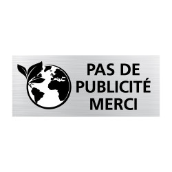 Plaque pour boîte lettres Pas de publicité merci (WUV0008)