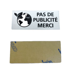 Plaque pour boîte lettres Pas de publicité merci (WUV0008)