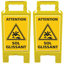 Chevalet de signalisation attention sol glissant