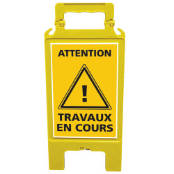 Chevalet de signalisation attention travaux en cours