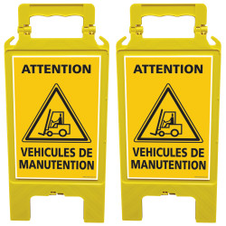 Chevalet de signalisation attention véhicules de manutention