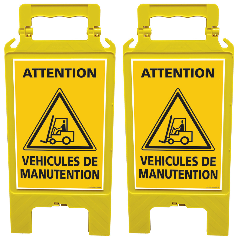 Chevalet de signalisation attention véhicules de manutention Chevalet de signalisation attention véhicules de manutention