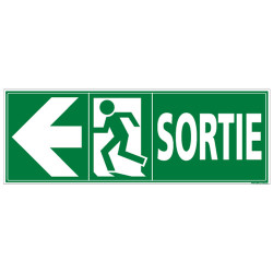 Panneau SORTIE ISSUE DE SECOURS (GAUCHE) (B0293G)