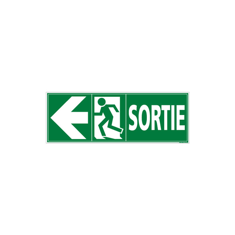 Panneau SORTIE ISSUE DE SECOURS (GAUCHE) (B0293G) Panneau SORTIE ISSUE DE SECOURS (GAUCHE) (B0293G)