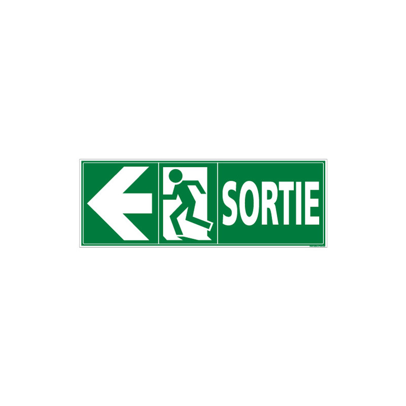 Panneau SORTIE ISSUE DE SECOURS (GAUCHE) (B0293G)