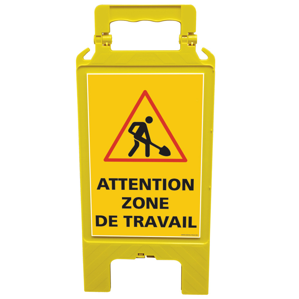 Chevalet de signalisation attention zone de travail