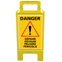 Chevalet de signalisation danger attention gefahr gevaar peligro pericolo