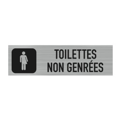 Plaque de porte Toilettes Non Genrées - Signalétique toilettes wc neutres