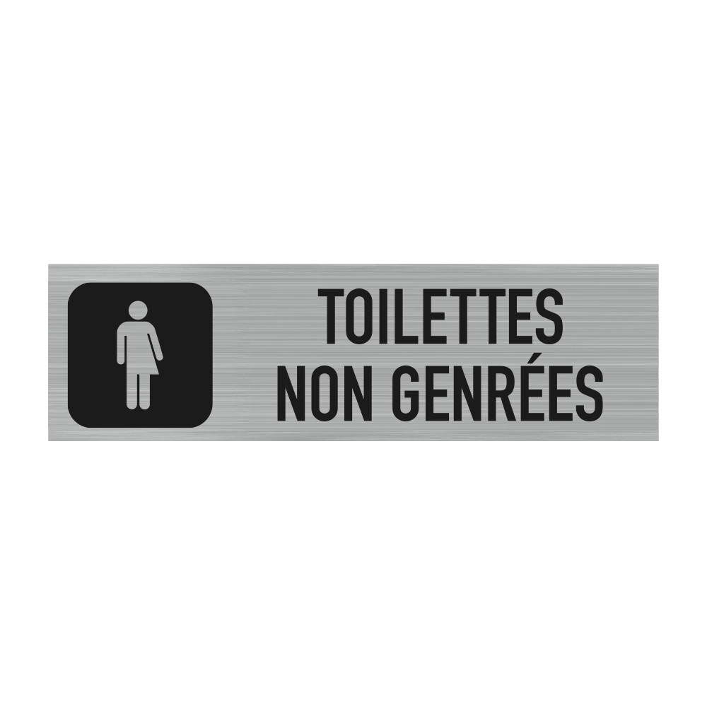 Plaque de porte Toilettes Non Genrées - Signalétique toilettes wc neutres Plaque de porte Toilettes Non Genrées - Signalétique toilettes wc neutres