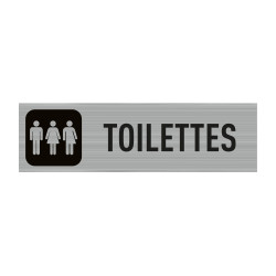 Plaque de porte Toilettes Mixtes Non Genrées - Signalétique toilettes wc neutres
