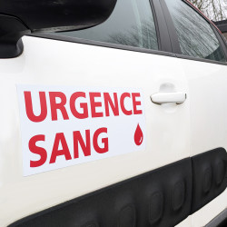 étiquette urgence sang pour véhicule médical